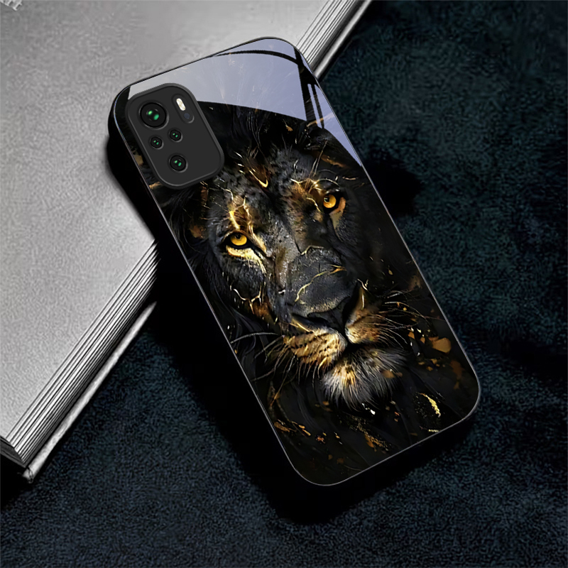 Lion With Golden Black Glass P - Xiaomi Redmi Note 14 ulasan dan harga