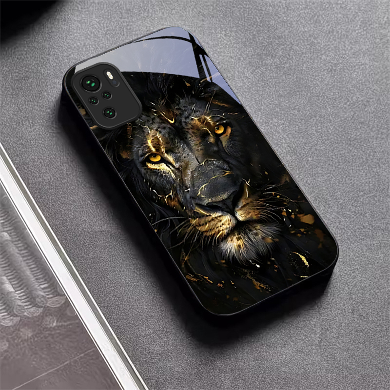 Lion With Golden Black Glass P - Xiaomi Redmi Note 14 ulasan dan harga